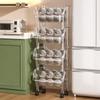 Multi-Layer Movable Storage Rack for Kitchen, Living Room, and Bathroom
