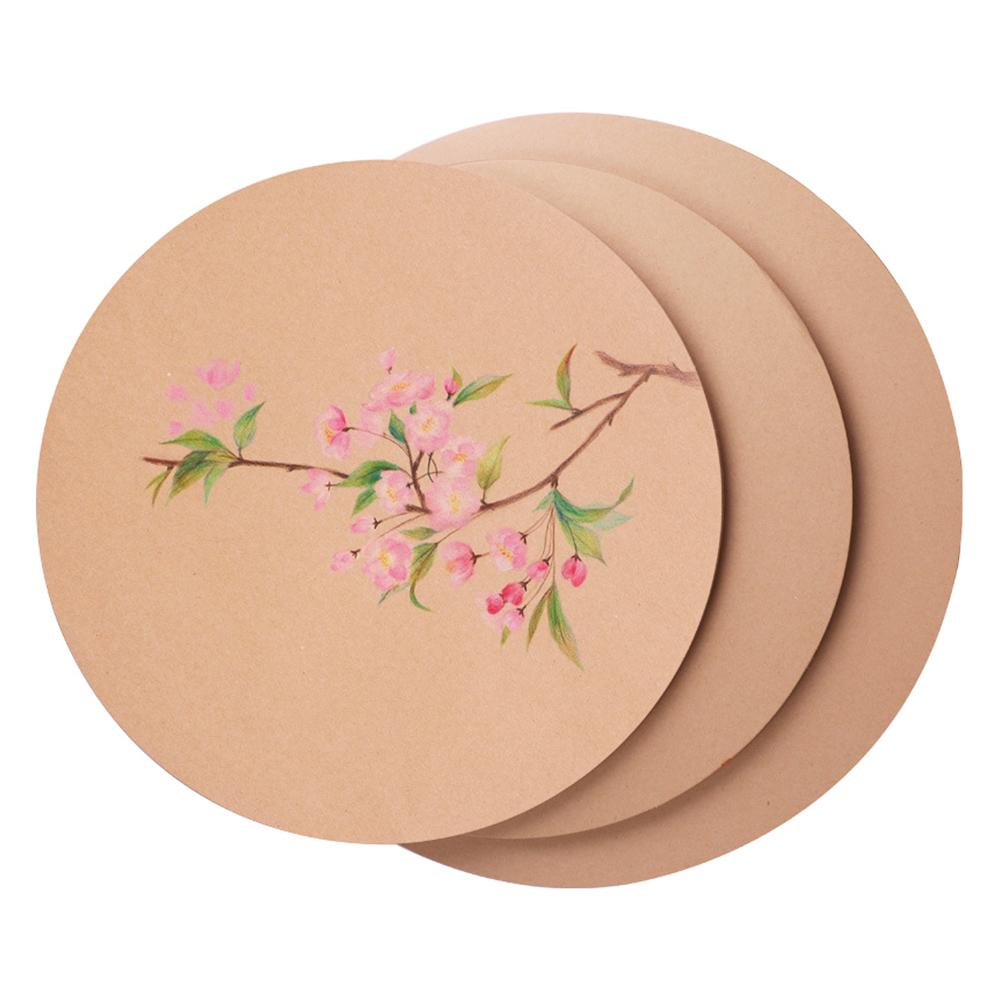 25 Pcs Round Paper Drawing Sketching Thickened Oily Hand Painting Kraft Paper Pad