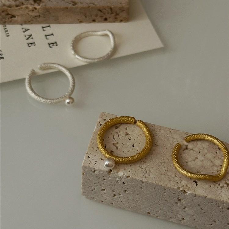 Elegant Korean Inspired 2024 Geometric Open Adjustable 925 Silver Ring For Women