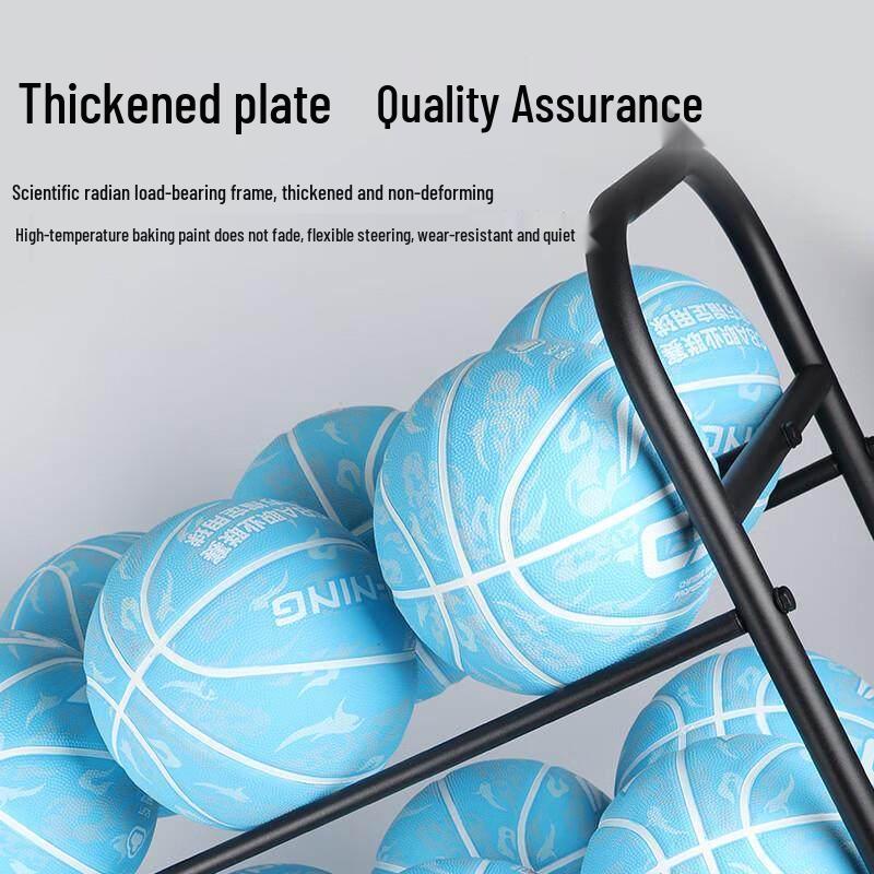4-Tier Thickened Stainless Steel Sports Ball Storage Cart