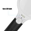 Reading Handheld Magnifying Glass Battery Powered 4LED 4X 30X Lens Magnifier