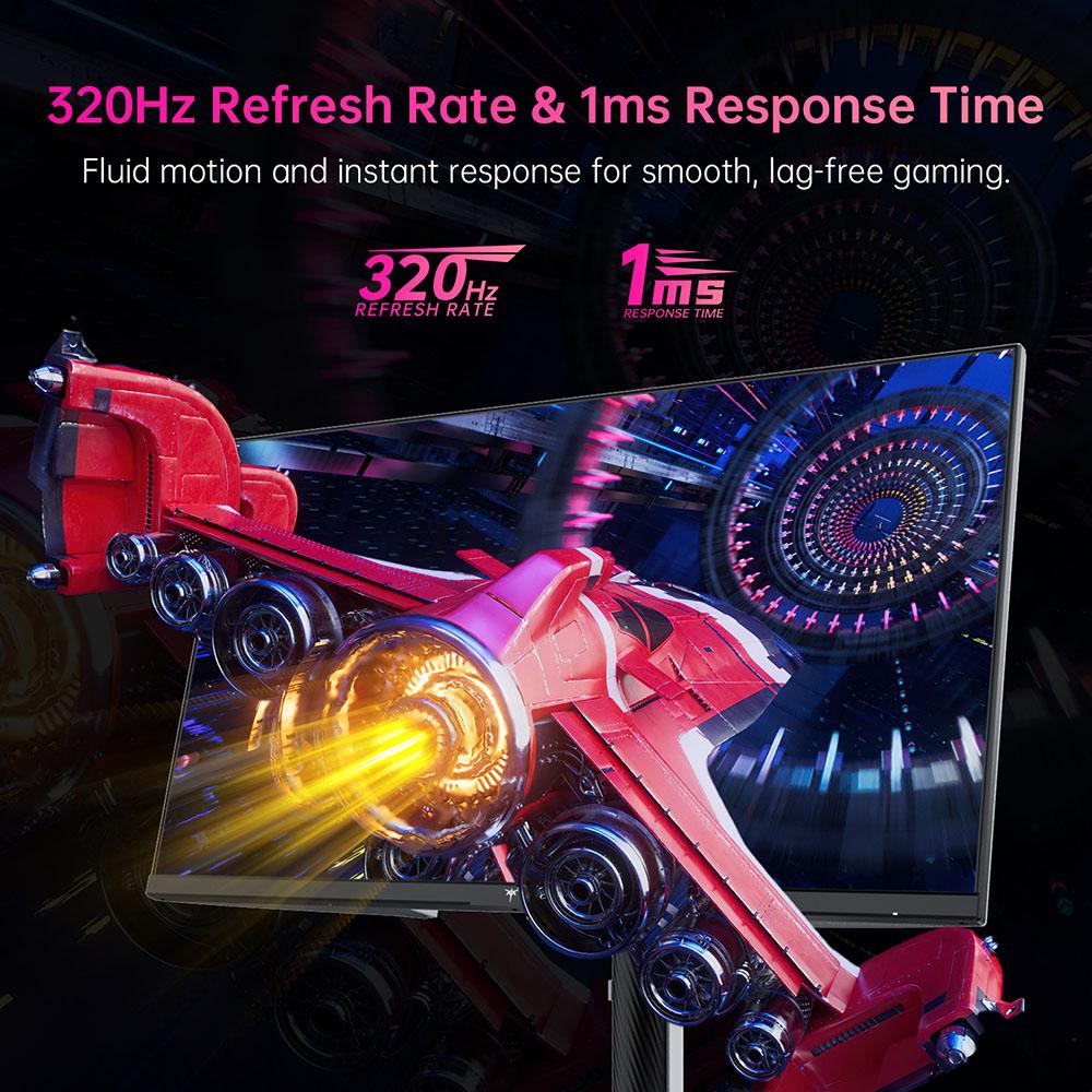 KTC H27E6 27" 2K QHD Fast IPS Gaming-Monitor, 320Hz Bildwiederholfrequenz, 1ms Reaktionszeit, HDR 400, 144% sRGB, FreeSync & G-Sync kompatibel