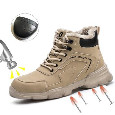 Mode Herrenstiefel Winter Arbeitssicherheitsschuhe Anti-Quetsch Anti-Stich Arbeitsschuhe Stahlkappe Stiefeletten Übergröße 48 Herren Sicherheitsschuhe Winter