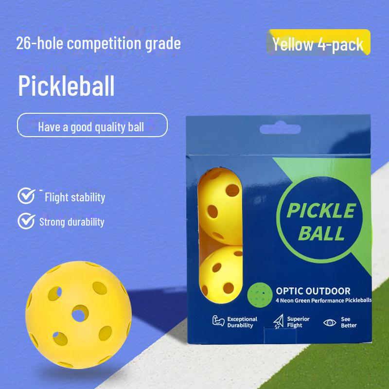 Dual Use 72mm Pickleball with 26 Holes for Indoor & Outdoor Practice