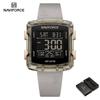 NAVIFORCE Original Unisex Digital Watch for Women Men LCD Display Luminous Pattern Chronograph Silicone Strap Waterproof Boys Girls Watch NF7121