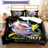 3pcs Jeff the Land Shark2 Pattern Bedding Set Duvet Cover Set Includes Duvet Cover &pillowcases, Perfect All Season Bedroom Decoration & Gift