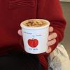Handbemalte rote Apfelkeramik Einfacher und niedlicher Klapp-Trinkbecher Halten Haushalt Paar Kaffeetasse