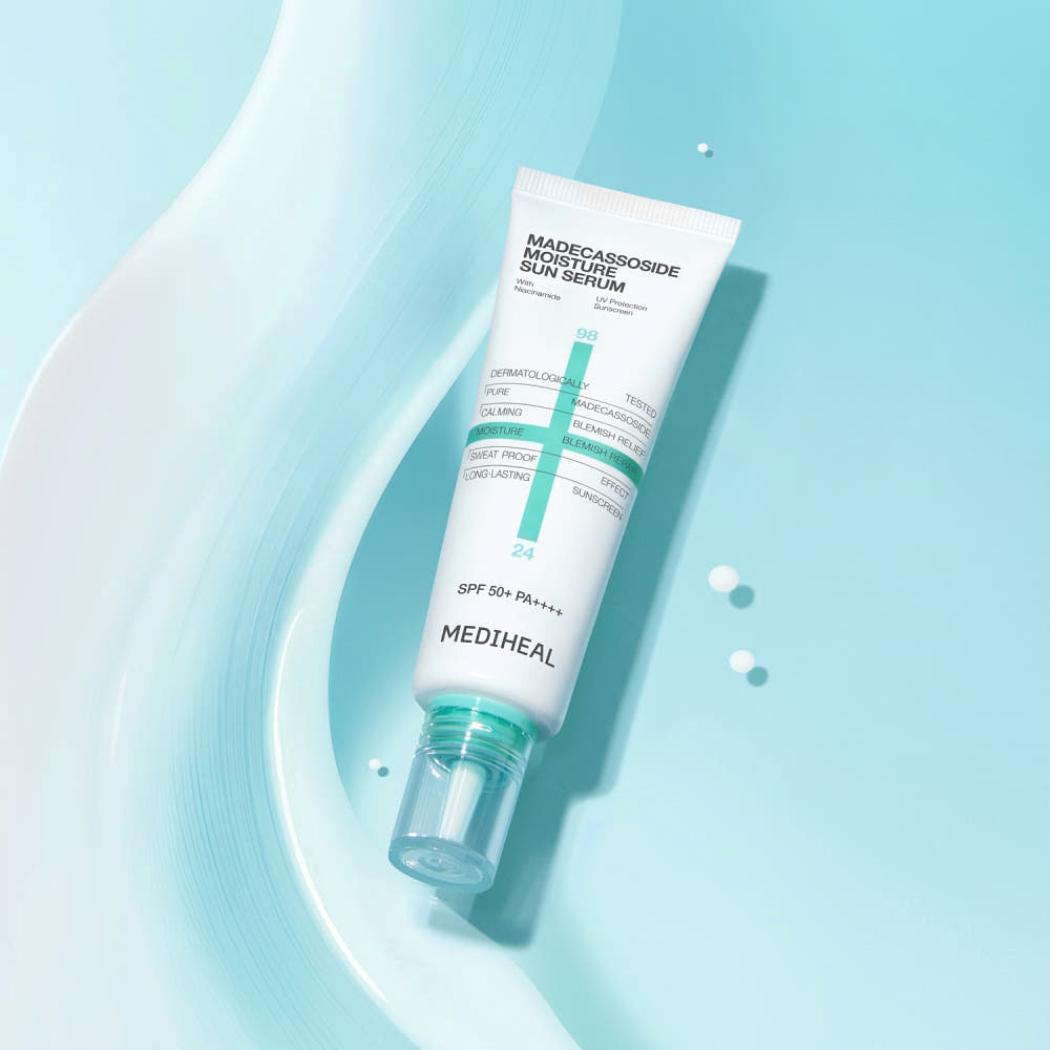 MEDIHEAL Madecassoside Moisture Sun Serum Blemish Repair SPF50+ PA++++ Sunscreen 50ml 1 Pack (50ml)