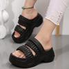 Fashion Solid Chunky Platform Soft Eva Cloud Sandals Women Wedge High Heels Sandals Casual Back Strap Non Slip Height Increasing Shoes
