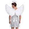 Costume Toga Greco Romano Mitologico da Uomo Tunica Metallizzata Monospalla con Ali e Copricapo per Festa Cosplay di Halloween
