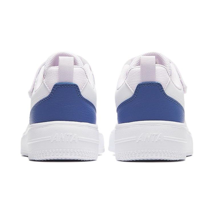 Anta Comfortable Versatile Anti-Kick Anti-Slip Shock Absorbing Low-Top Kids Skate Shoes Kids Sneakers White Sea-Mist-Blue A332338063-5