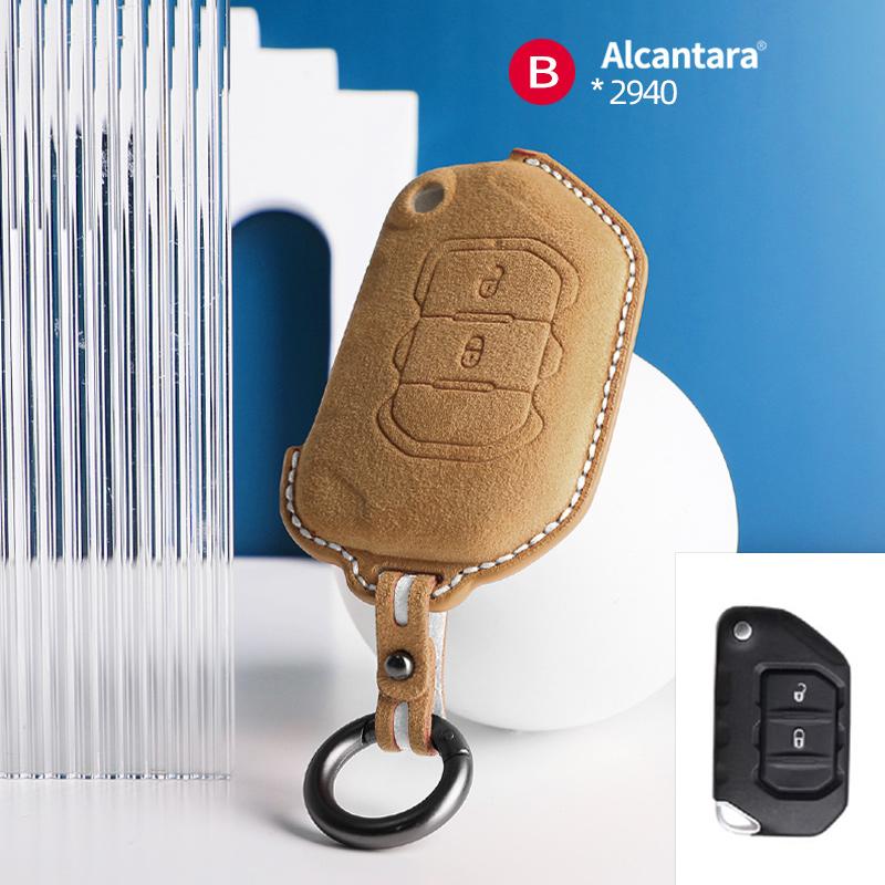 Interior Mouldings Car Remote Key Case Cover Shell For Jeep Wrangler JL JK JLU XD Gladiator JT Protector Suede Alcantara Accesso