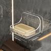1pc Transparent Plastic Wall-Mounted Soap Dish | No-Drill Strong Suction Cup | Oval/Rectangular Design | Quick Drainage | Multifunctional