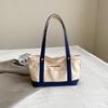 Fashion letter embroidery casual tote canvas bag 2025 new versatile texture shoulder bag bag
