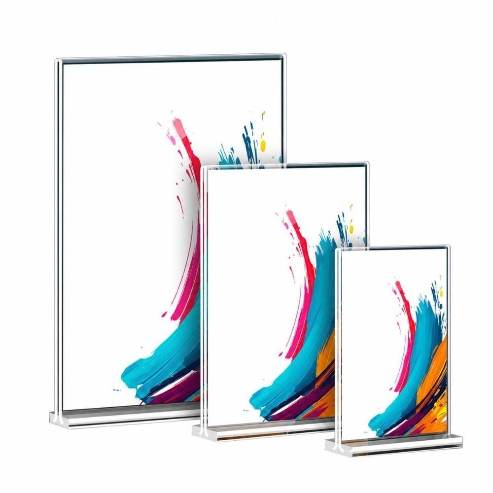 Durable A4/A5/A6 Desk Display Stand Acrylic Transparent Menu Stand Holder Double Side Clear Price Label Display Rack Hotel