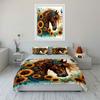 Sunflower Horse Art Set Multiple Sizes Kid'S And Adults' Bedroom Exquisite 3Pc Bedding Set, Gift