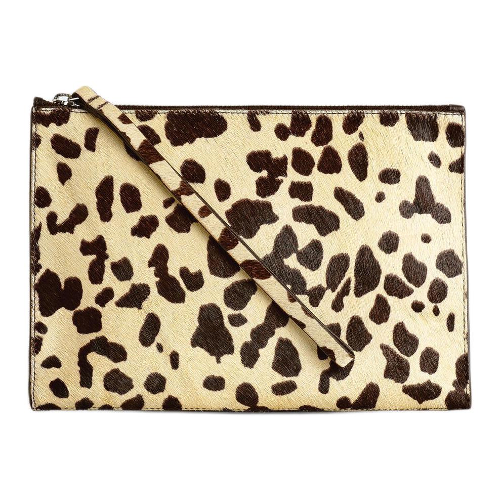 COS Animal Print Design Leather Clutch Women clutch Beige 1322387002 Beige