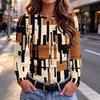Women's Slim Fit Floral Long Sleeve Round Neck Shirt Tee Top for Everyday Casual Wear