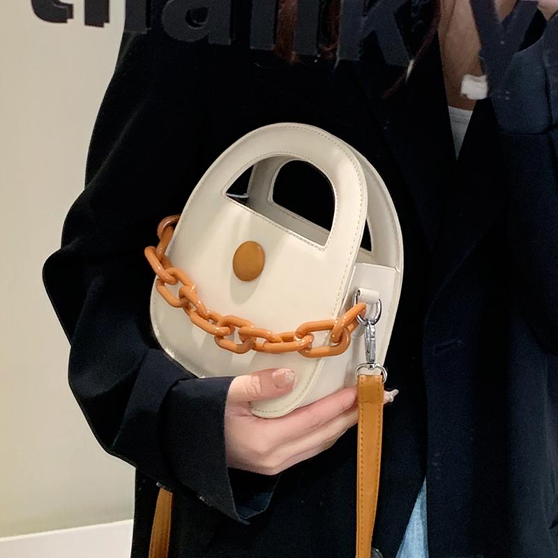 Designer Shoulder Bag Women's  Summer Black White PU Chain Versatile Crossbody Bag Fashion Adjustable Shoulder Strap Handbag