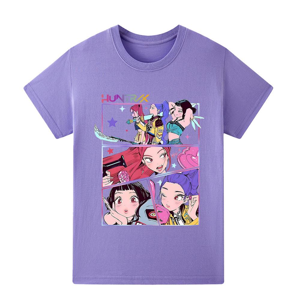 A1218 Kids Boys Girls Kpop Rumi Zoey Mira Print Short Sleeves T-shirt
