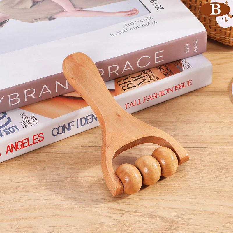Wenge-Massagerollen, Nackenrollen-Massagegerät, Triggerpunkt-Rollenmassagegerät aus Holz, Muskelrolle für Rücken, Gesicht, Taille, Beine, Arme
