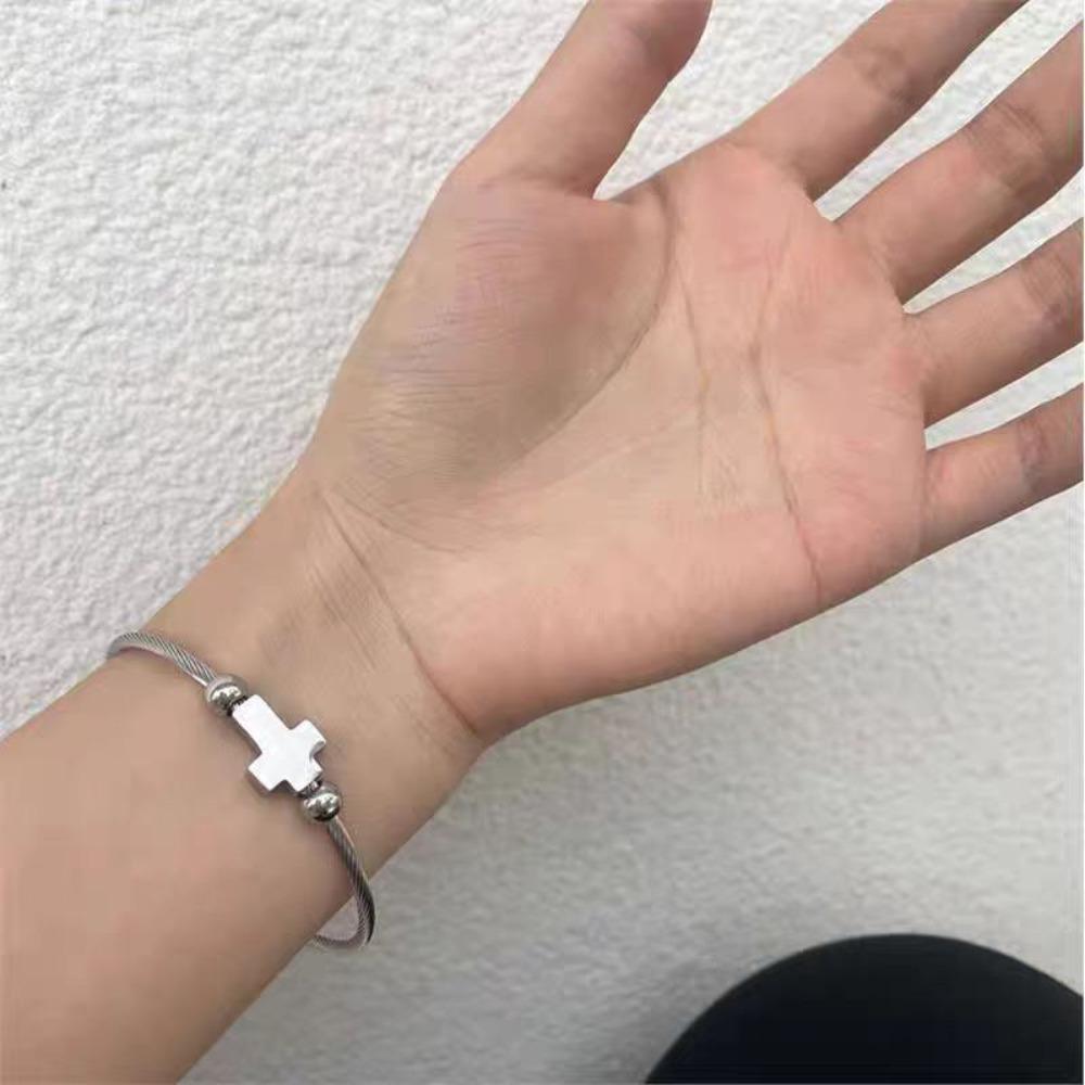 Vintage Religious Bracelet Silver Open Bangle Bracelet Couple Bracelet  Unisex Wear