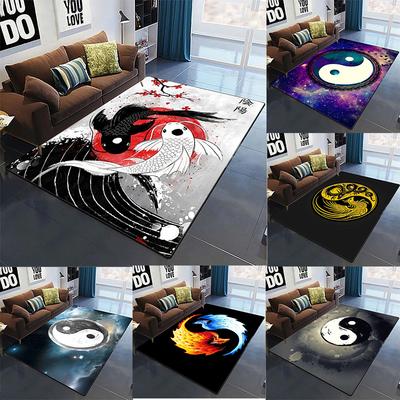 Moderner Chinesischer Koi Tai Chi Acht Trigramme Yin Yang Muster Chinesische Kulturelle Elemente Thema Wohnzimmerteppich Schlafzimmerteppich