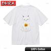 Womens Breathable Classic TShirt Feline and Flower Design Tee Urban Aesthetic Tops TShirts for Women TShirt Femme