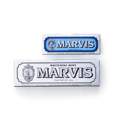 MARVIS White Mint X Aquatic Mint Value Set Toothpaste Refreshing Mint Flavor and Cool Mint Aquatic Mint Flavor Oral Care Made In Italy &
