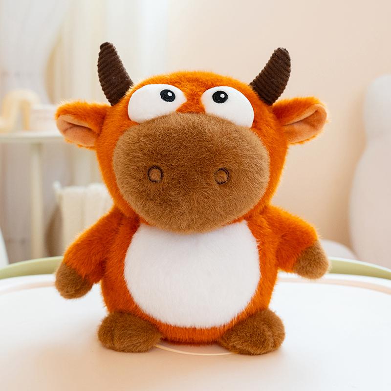 Glückliche Große Augen Cartoon Tier Plüschtiere Weiche Flauschige Ente Nilpferd Rind Dinosaurier Puppe Gemütliche Kinder Beruhigungsspielzeuge Geburtstagsgeschenk 20cm