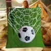 Football Theme Cartoon Soft Flannel Blanket for Bed Bedroom Sofa Picnic Throw Blanket for Cover Outdoor Leisure Nap Office Gifts