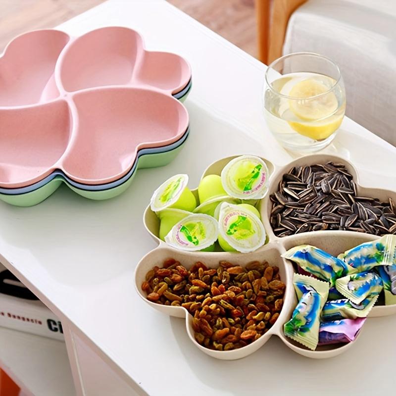Creative Fruit Candy Tray Heart Shaped Dried Fruit Nut Organizer Household Salads Snack Bowl Divided Dessert Tray Container