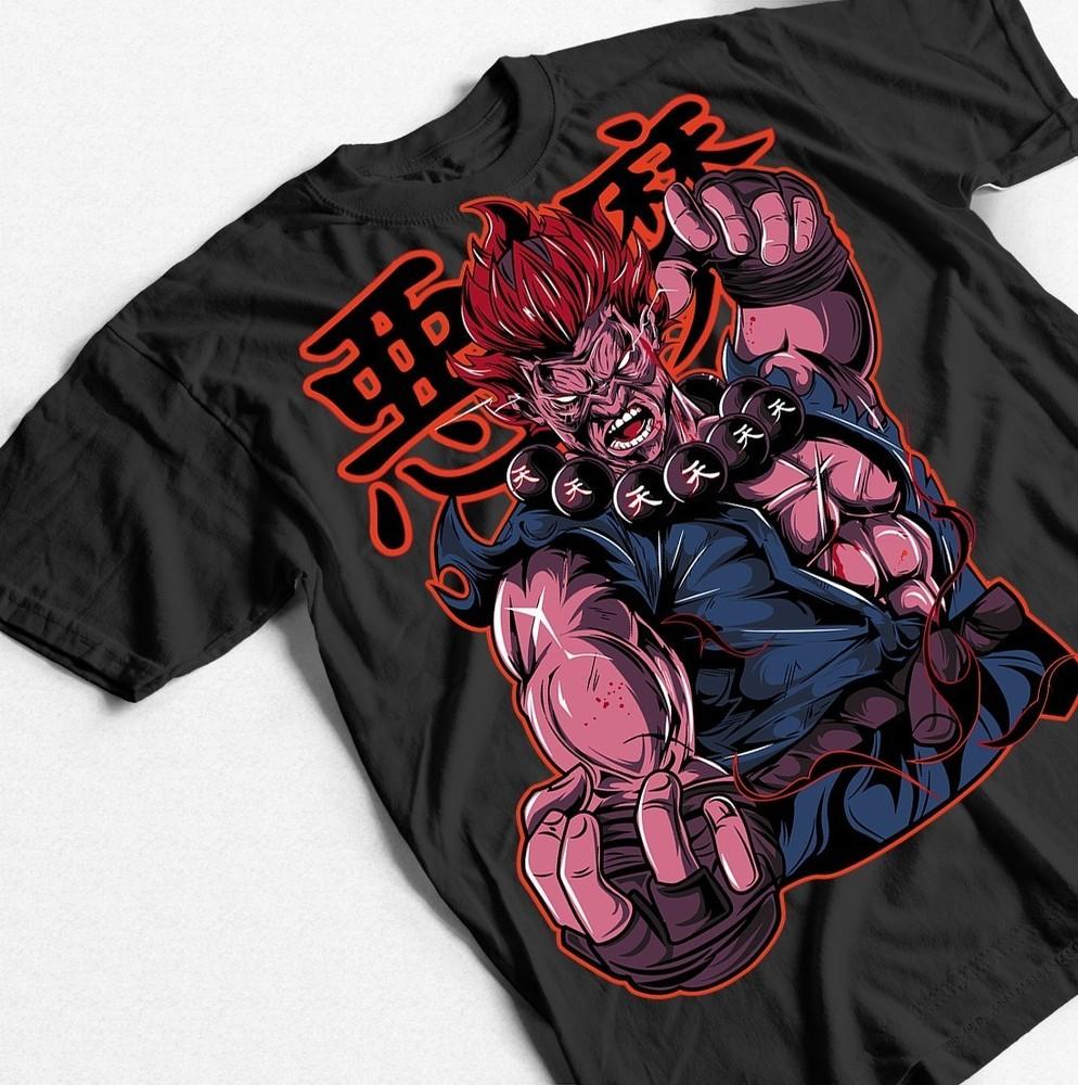 

Akuma Gouki T-shirt, Karate Tee, Street Fighter Shirt, Video Game Graphic Tee, S