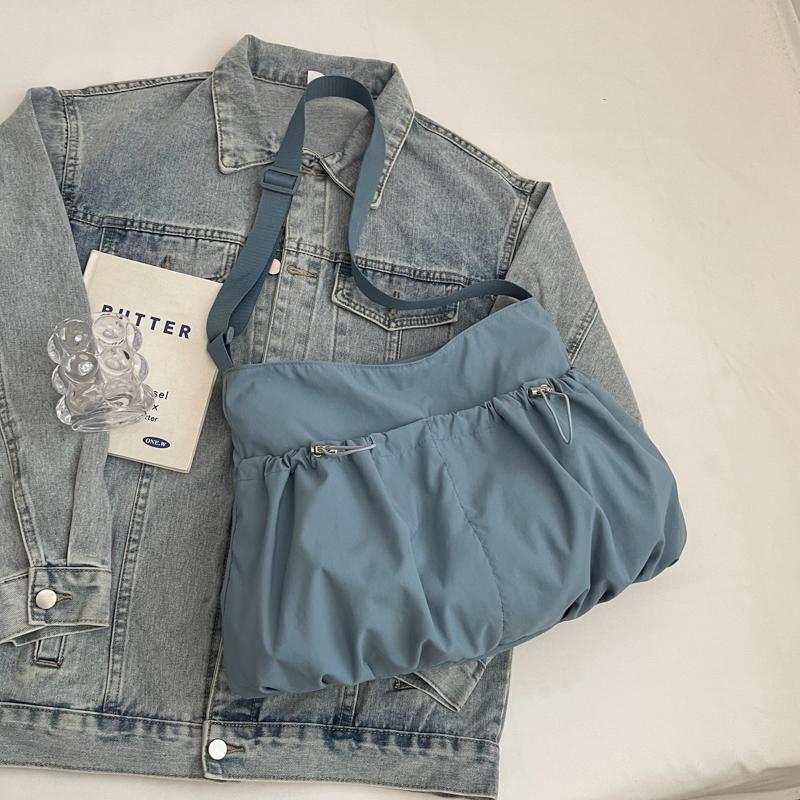 Τσάντα Ώμου με Κορδόνι Σύσφιξης Μονόχρωμη Γυναικεία Τσάντα Χιαστί Τσάντα Ταξιδιού