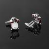 Drum Set Red Dot Painted Metal Enamel Cufflinks Men's French Shirt