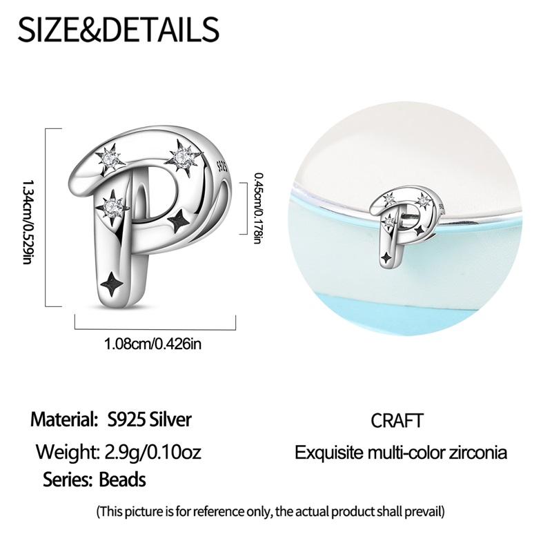 Copper Letter A-Z Alphabet Starlight Beads Diy Name Charms Fit Bracelets Necklace For Women Diy Pendant Making Jewelry