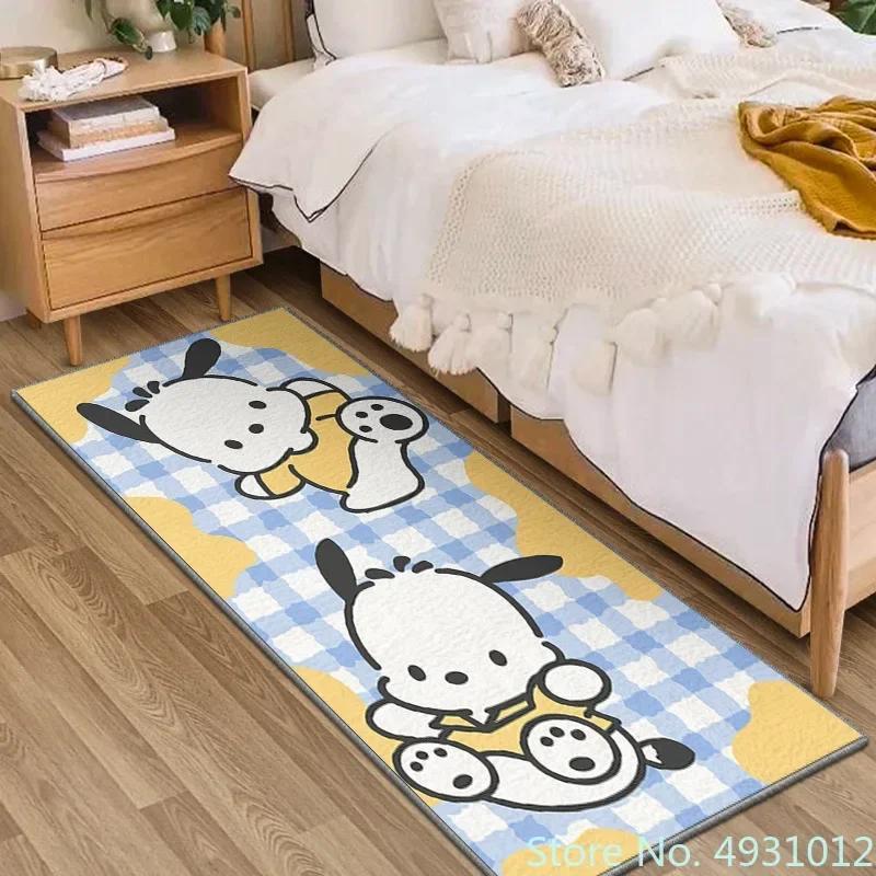 Cute Anime Hello Kitty Carpet Mats for Floor Bedroom Kids Living Room Long Bedside Area Rug Soft Washable Balcony Entrance