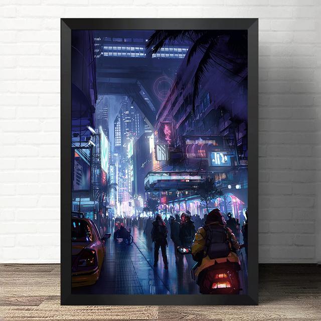 

Киберпанк стиль плакат будущее робот автомобиль уличная фигура холст живопись для гостиной настенные картины Декор фотографии домашний декор 21cm×30cm NoFrame