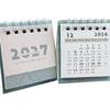 Creative 2027 Mini Calendar Thick Paper Portable Office Desktop Calendar Minimalist Spiral Binding Checklist Planner