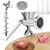 Manual Meat Grinder with Handle Meat Crank Rustproof Meat Grinder Sausage Maker Table Mount Pork Mincer with 3 Sausage Maker