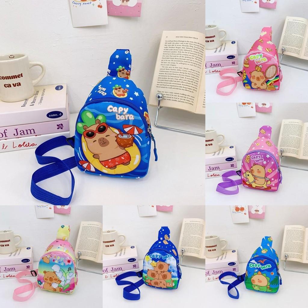 Childrens Capybara Cute Pattern Single Shoulder Crossbody Chest Bag Gift Kids