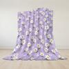 Lilac Daisy Sprig Flannel Blanket Warm Soft Halloween Christmas Couch Warm Cozy Decorative Decor Gift for All Season