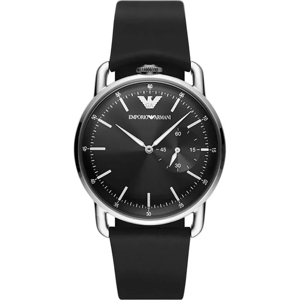 Emporio Armani Aviator Black Leather Men s Quartz AR11336 Watch чёрный
