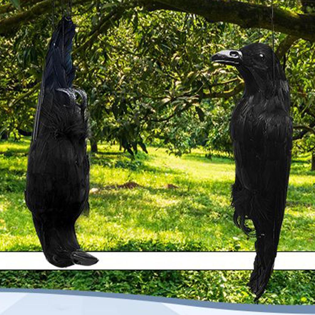 Simulatie Kraai Beeld Levensgroot Realistisch Kraai Beeld Decoratieve Halloween Dier Vogel Beeldje Voor Portiek Tuin Buiten