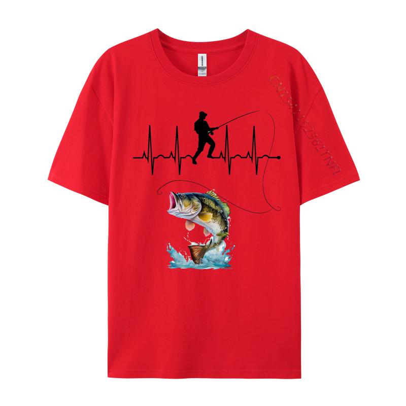 Clothing 2024 Newest Fisher Ekg Tshirts Pure Cotton Outdoor Tops Shirt for Men TShirt Group Printed TShirt