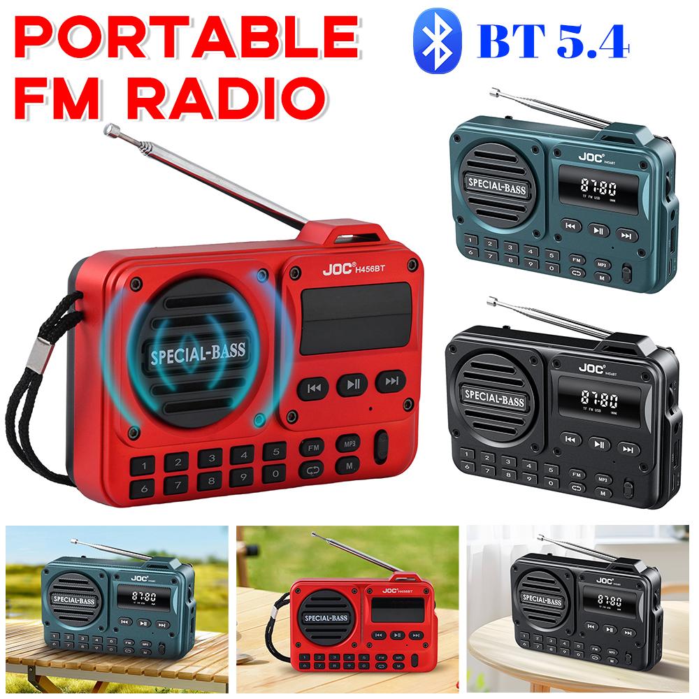 Portable FM Radio with LED Display Digital Radio Recorder BT 5 4 Radio Speaker Special Bass Sound Support TF Card for Home