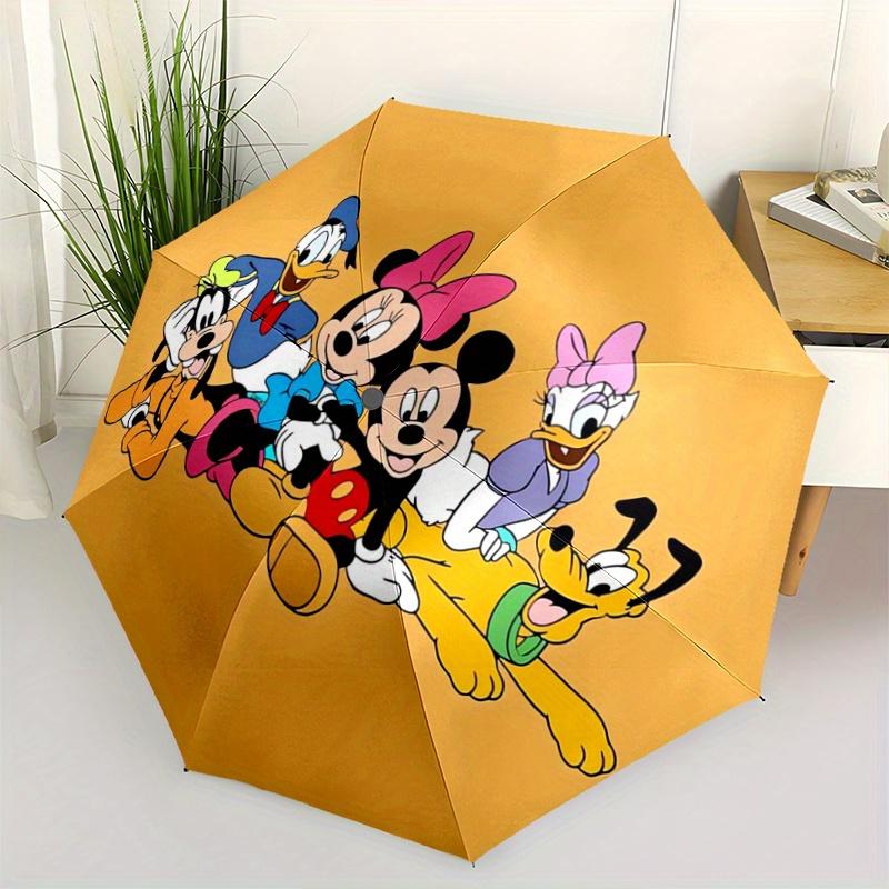 1pc Disney Mickey Mouse & Friends Pattern Umbrella, Fashionable, Personalized, High-Value Folding Umbrella, a Must-Have for Summer, 8-Rib Du