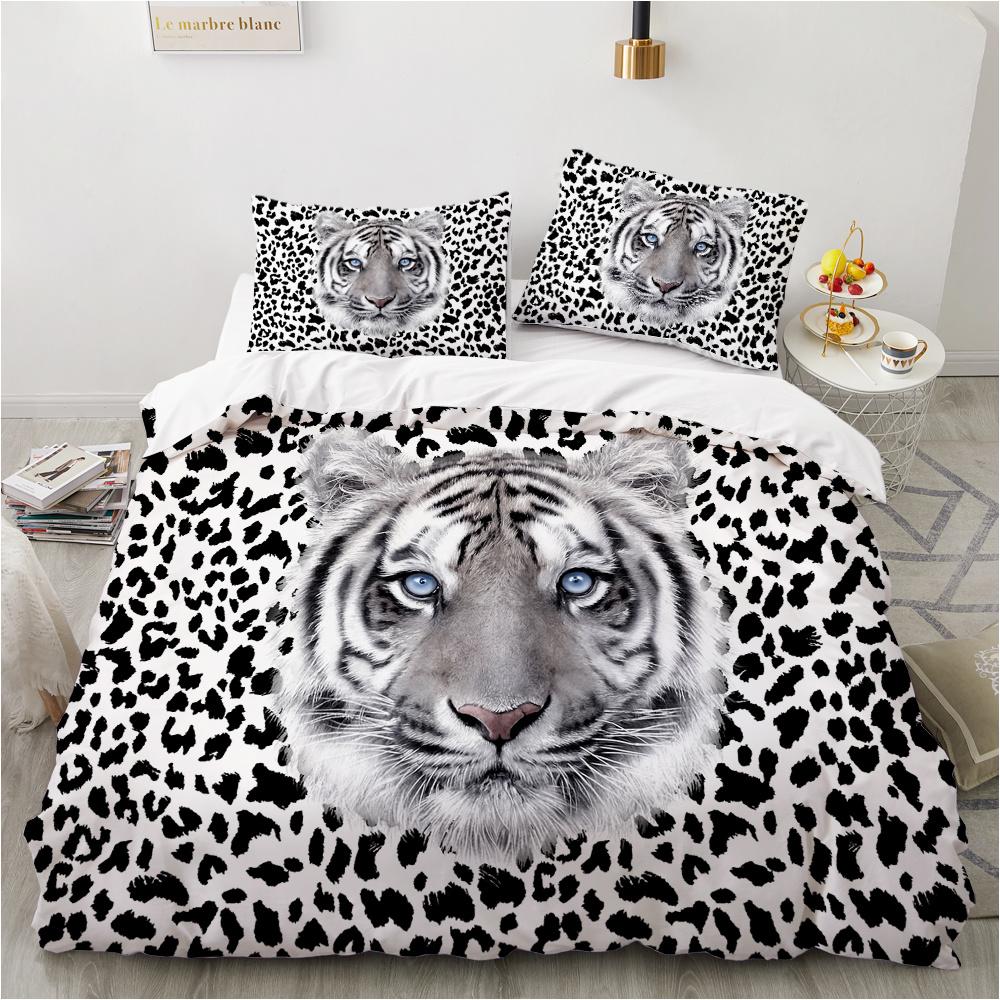 

Luxury 3D Bedding Set Europe Queen King Double Duvet Cover Set Bed Linen Comfortable Blanket/Quilt Cover Bed Set Animal Tiger EU Single(135*200cm)3pcs