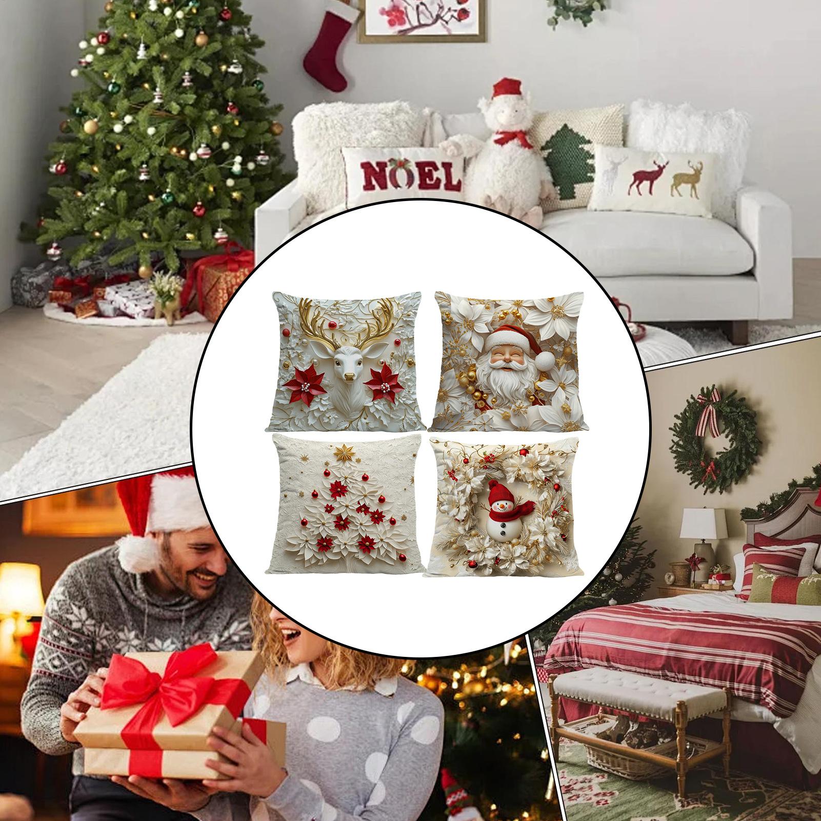 

Pillow Covers Modern Decor 18x18Inch 4 Pieces Christmas Square Pillow Covers For Home House Living Room Couch Sofa Bed Patio China Mainland