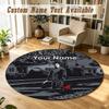 Halloween Michael Myers Personalized Round Rug Support Custom Name, Soft Home Decor Mat